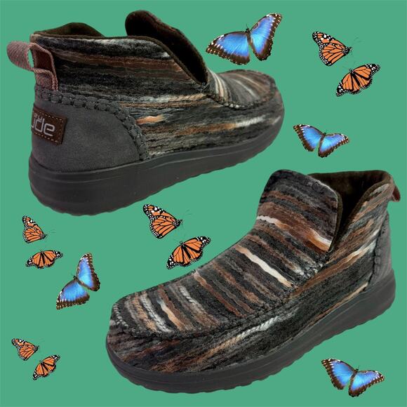 Hey Dude Women's 8 Denny Tie Dye Brown High Top Moccasin Lightweight Bootie - Picture 1 of 9